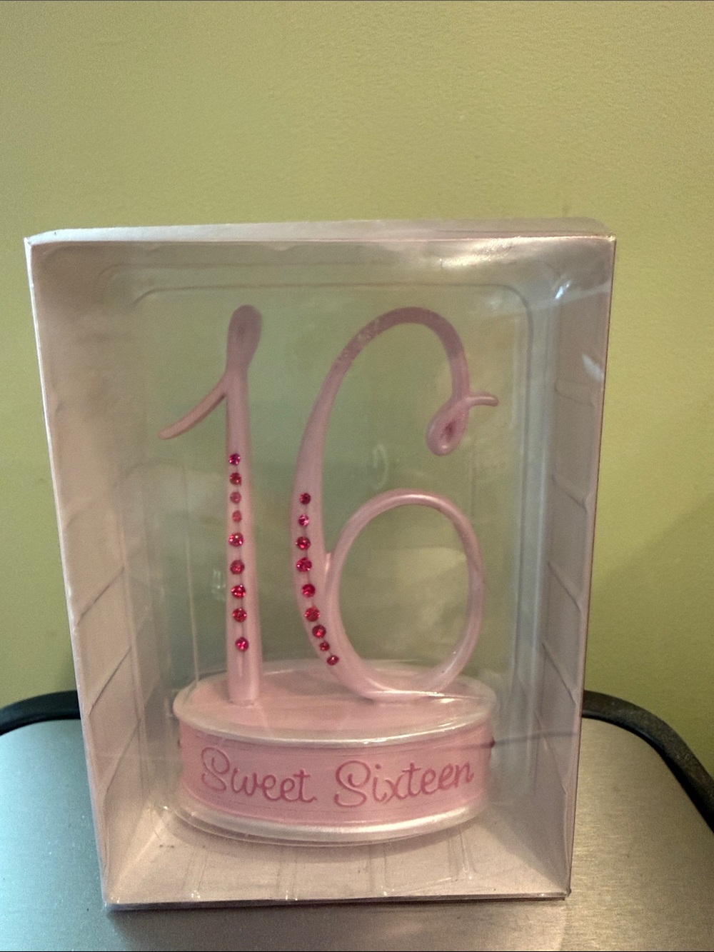 Sweet Sixteen Pink Cake Topper - Elegant Number 16 Accent